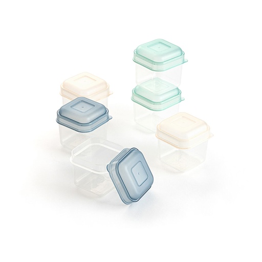 Set of Stackable Hermetically-sealed Kitchen Containers Quid Minimal 5 x 5 x 6 cm 6 Pieces