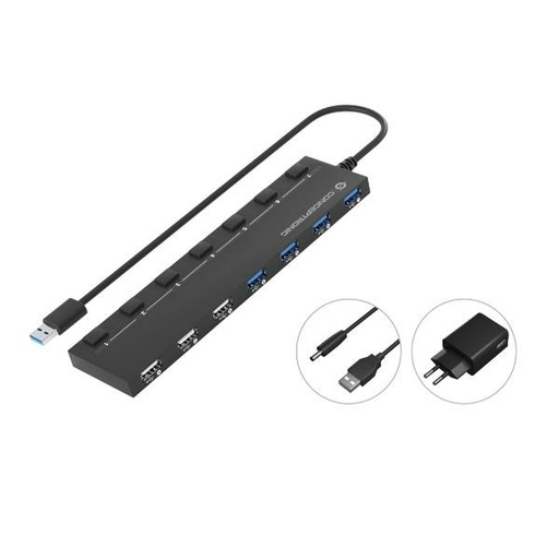 USB Hub Conceptronic 110516907101 Black 90 cm 7-in-1 (1 Unit)