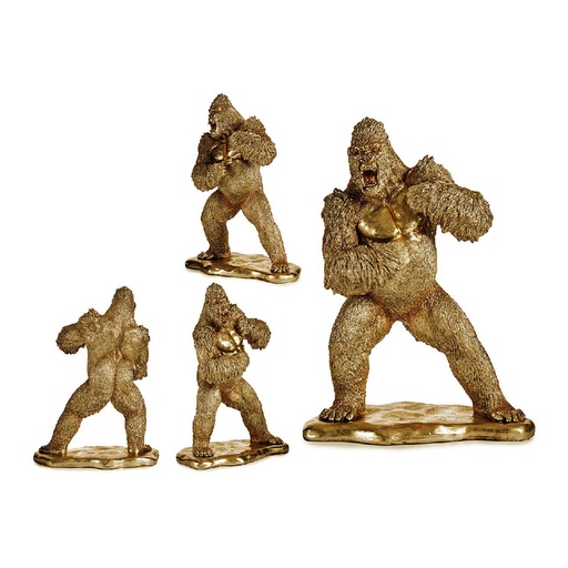Decorative Figure Gift Decor XS210411 Golden Gorilla 25 x 56 x 42 cm