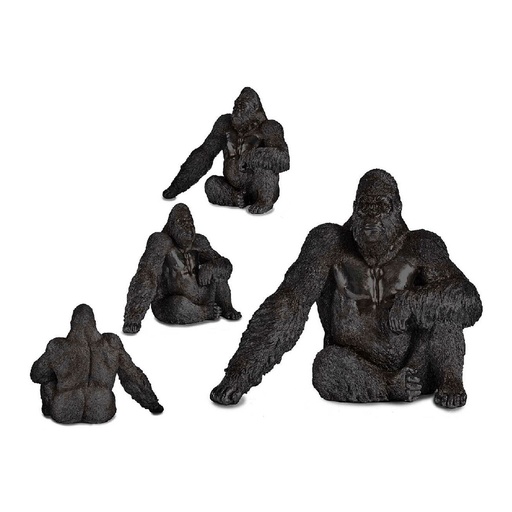 Decorative Figure Gift Decor XS210427 Black Gorilla 34 x 50 x 63 cm
