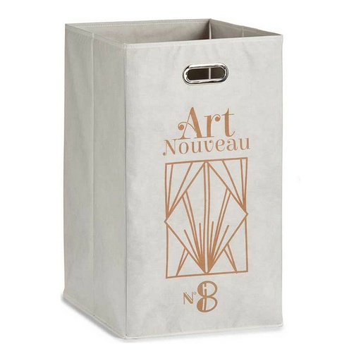 Cesta Multiusos Berilo Art Nouveau Blanco Dorado Cartón 60 L 35 x 57 x 35 cm Plegable