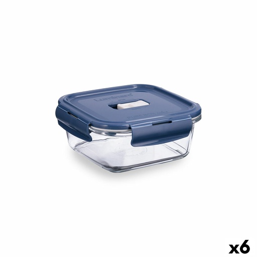 Fiambrera Hermética Luminarc Baltic Azul Vidrio 760 ml (6 Unidades)