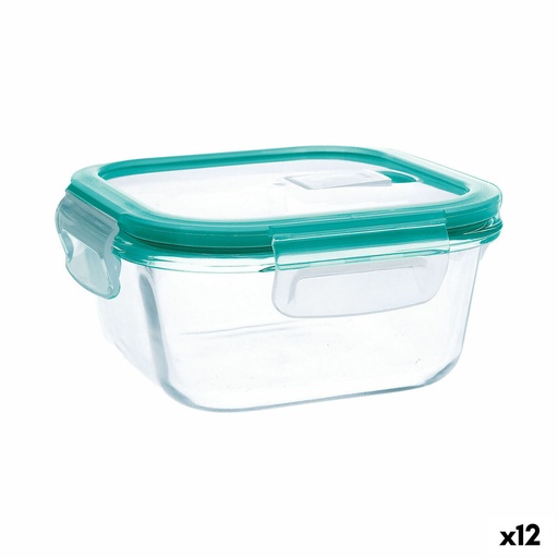 Fiambrera Hermética Quid Ciclon Turquesa Vidrio 800 ml (12 Unidades)