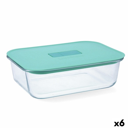 Fiambrera Hermética Luminarc Joy Azul Vidrio 1,5 L (6 Unidades)