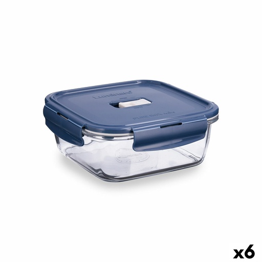 Fiambrera Hermética Luminarc Baltic Azul Vidrio 1,22 L (6 Unidades)