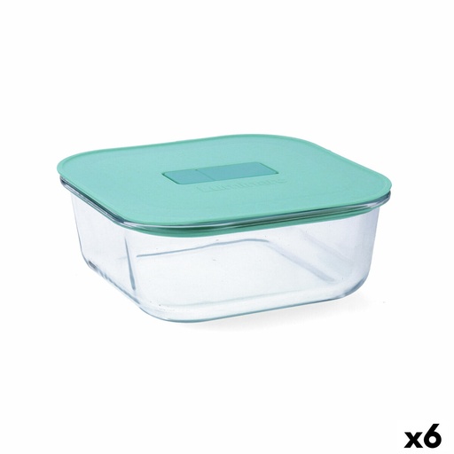 Fiambrera Hermética Luminarc Joy Azul Vidrio 1,1 L (6 Unidades)