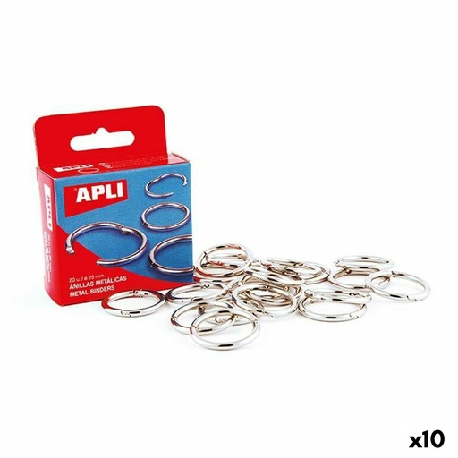 Anillas Apli Plateado 51 mm Encuadernación (10 Unidades)