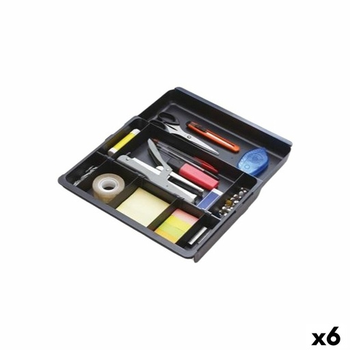 Organizador de Cajones Exacompta DRAWINSERT 24,6 x 29,8 x 3,6 cm Plástico Negro (6 Unidades)
