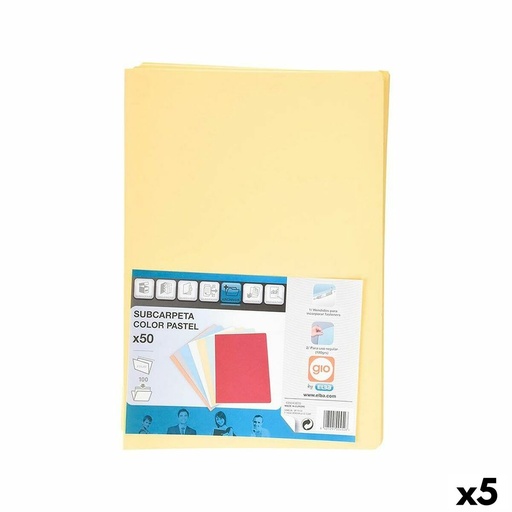 Set of Subfolders Elba Yellow A4 50 Pieces (5 Units)