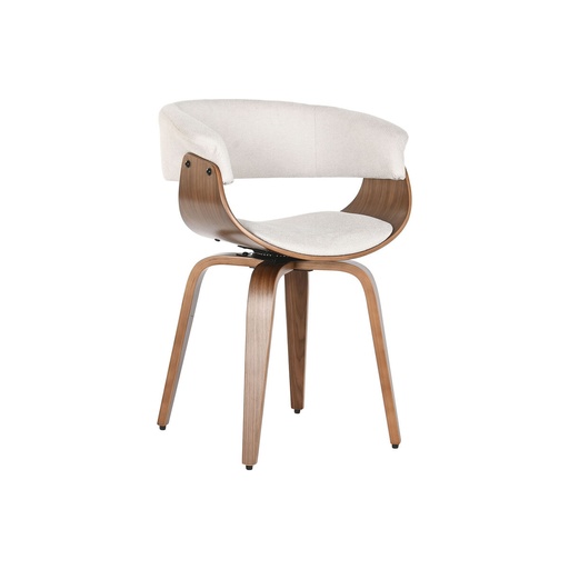Dining Chair Home ESPRIT Brown Beige Polyester Walnut Polyurethane 61 x 46 x 78 cm