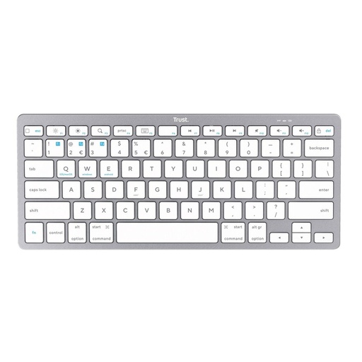 Teclado Inalámbrico Trust 24651 Qwerty US Plateado Monocromo