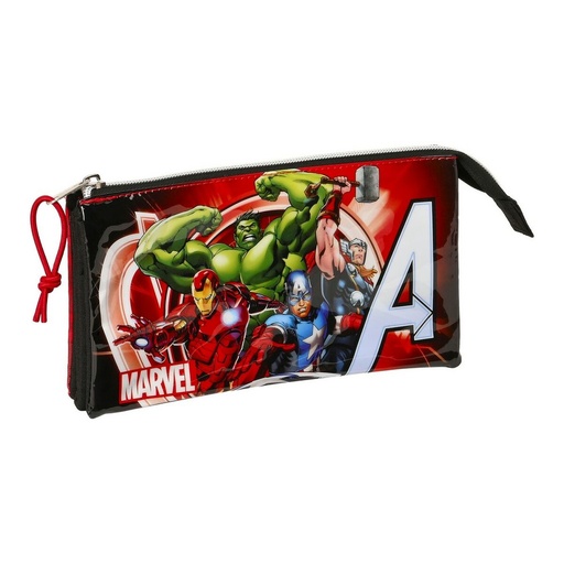 Estuche Escolar The Avengers Infinity Negro Rojo 22 x 12 x 3 cm