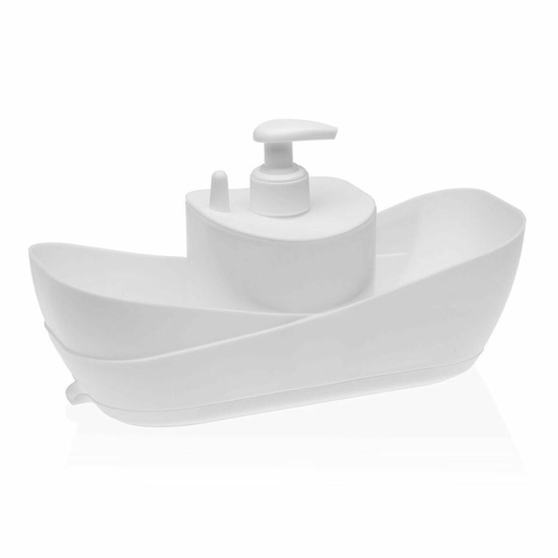 Dispensador de Jabón 2 en 1 para Fregadero Versa Polipropileno 11 x 26 x 10 cm Blanco