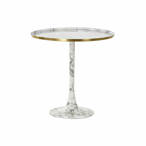 Mesita Auxiliar DKD Home Decor Blanco Dorado 51 x 51 x 51 cm