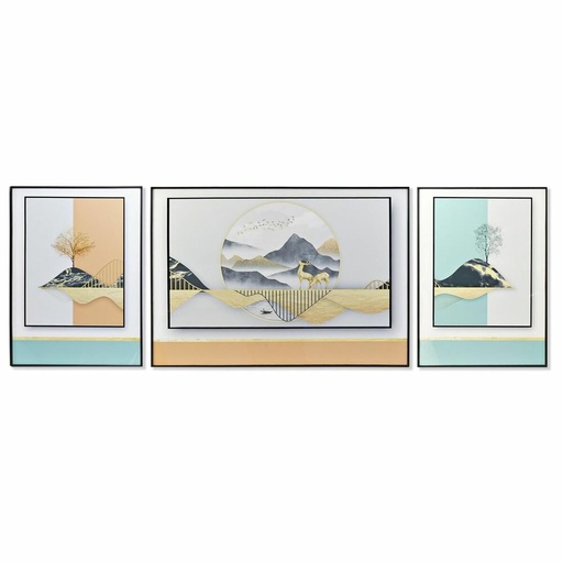 Juego de 3 cuadros DKD Home Decor Montaña Moderno (200 x 3 x 70 cm)