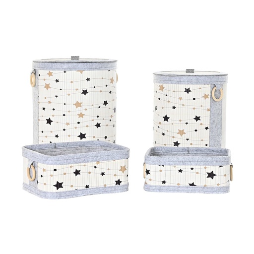 Multi-purpose basket DKD Home Decor Bamboo Stars 36 x 36 x 50 cm
